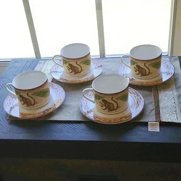 Cup AND SAUCER SET BEAUTIFULLY PORCELAIN  SET BY AMERICAN ATELIER VINTAGE COLLEC - Picture 6 of 6